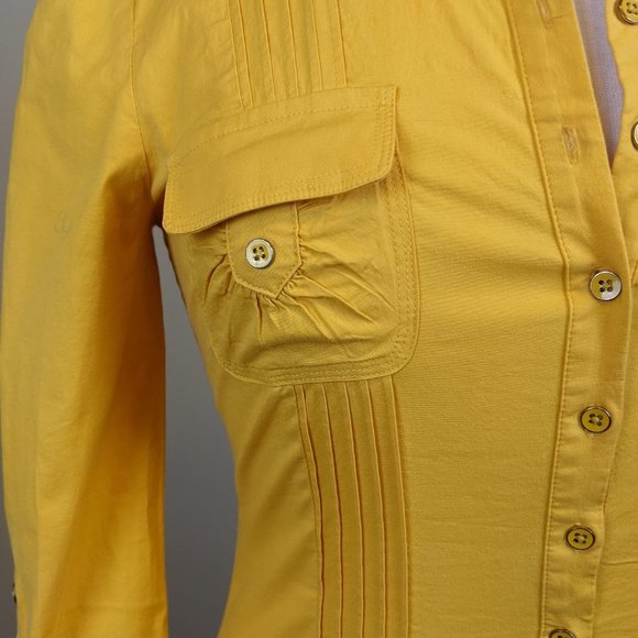 Bebe Yellow Women's Blouse Small Size - Picture 5 of 17